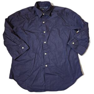 Ralph Lauren Sport 3/4 Sleeve Button-Down Shirt Women's Large Blue